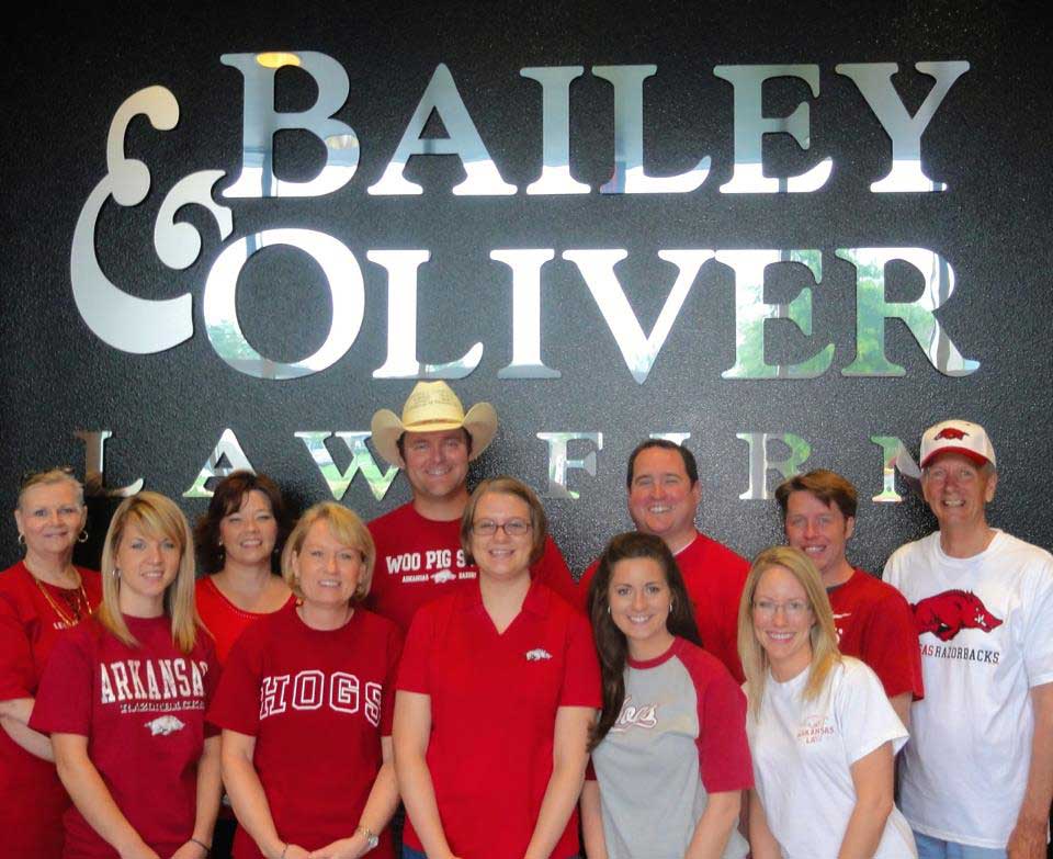 Our Firm Celebrating Hog Spirit by wearing red